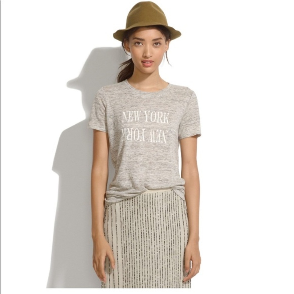 Madewell New York Gray Linen Tee